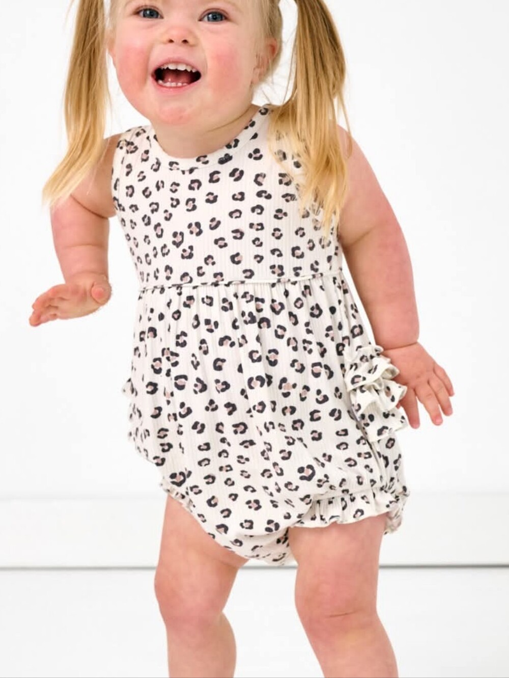 Little Sleepies Cream Leopard Bubble Romper 6-12M